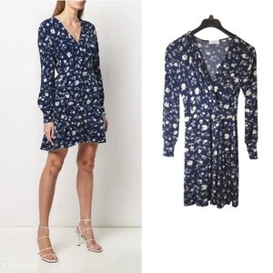 Kaileigh Annabel Knit Faux Wrap Dress Navy Size Medium